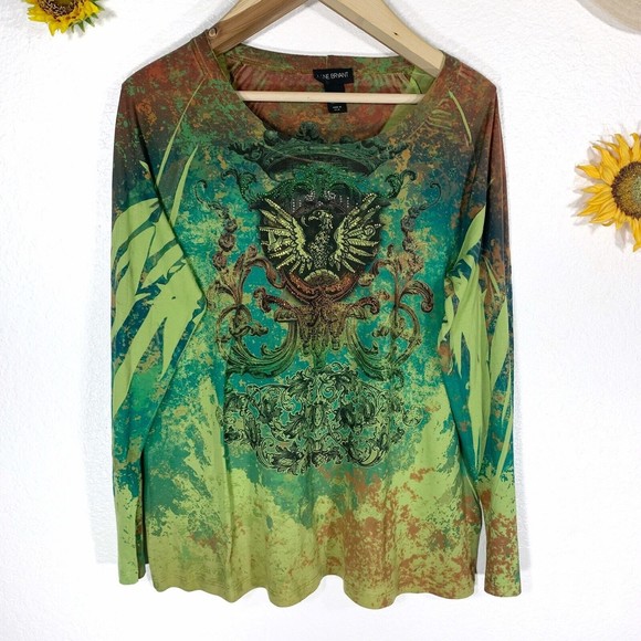 Lane Bryant Sublimation Graphic Gemmed Top Plus Size 18-20 Women’s - Picture 1 of 11